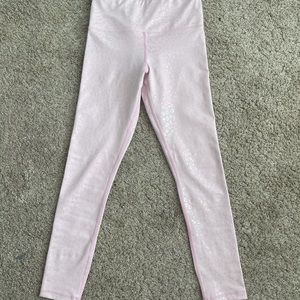 Zyia Blush Pink Iridescent Leopard Leggings